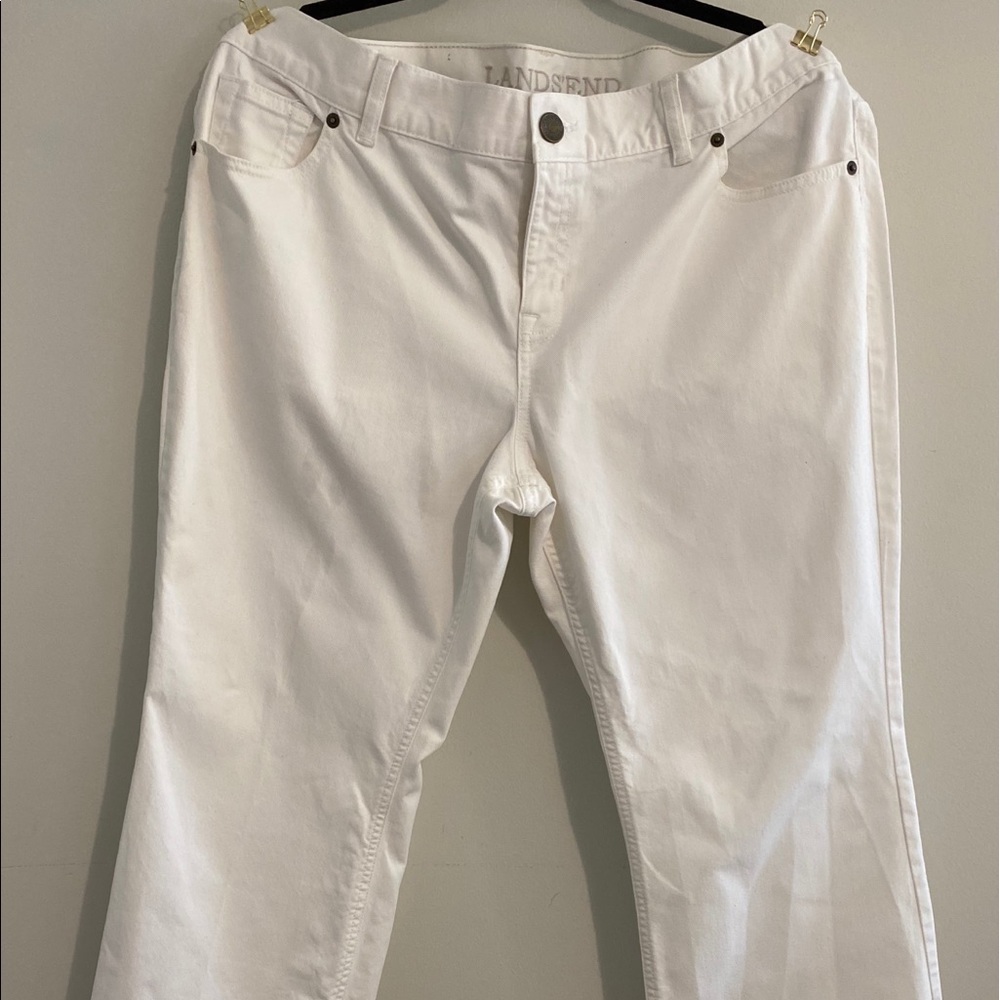Land’s End White Capri wide leg